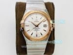 OE Factory Replica Omega Constellation Rose Gold Bezel White Dial Watch